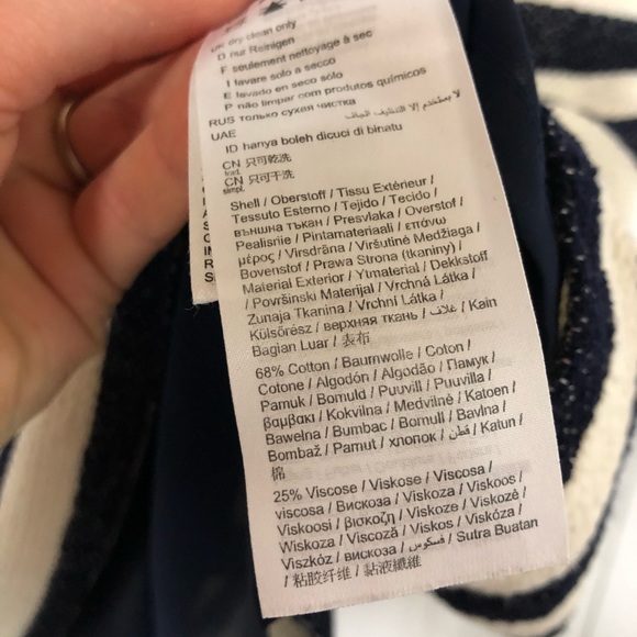 Esprit Navy and Cream Knit Dress with Sheer Trim - Picture 8 of 9